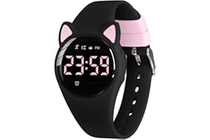 aswan watch Digital Watch Children Girls Boys with Pedometer, Alarm Clock, Stopwatch, Light, Date Sports Watch without App and Mobile Phone with Silicone Strap