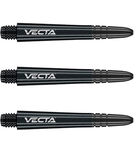 Aste Per Freccette WINMAU Vecta In Policarbonato - 3 Steli Corti Gialli/Neri, Resistenti, Aerodinamiche, Filettatura 2BA, Per Voli Winmau E Red Dragon