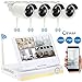 Produktbild KKmoon Überwachungskamera Set mit Monitor  Wireless WiFi wasserdichte Outdoor Bullet IP Kamera Unterstützung HDMI P2P Onvif IR-CUT Night Vision Android/iOS APP Motion Detection E-Mail