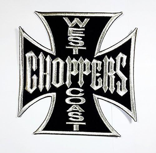 RABANA XXL BLACK WEST COAST CHOPPERS Cross Christian Jesus Motorcycle biker club Patch for DIY Bone Ghost Hog Outlaw Hot Rod Motorcycles Rider Lady Biker Jacket T shirt Patch Sew Iron on Embroidered Badge Sign Costume