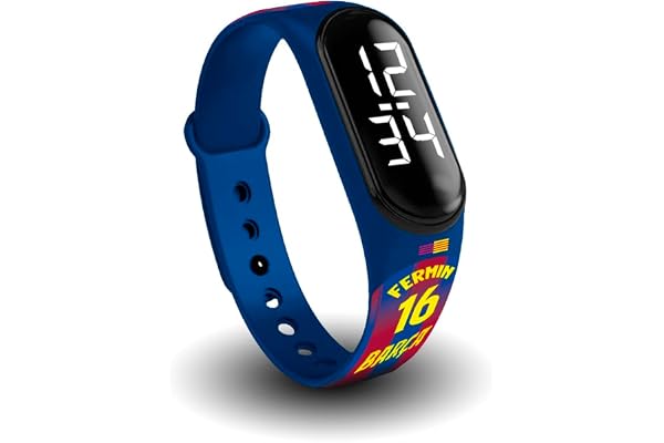 Montre numérique avec bracelet officiel FC Barcelone - Étanche - Montre de sport avec fonctions de calendrier, design officiel du Barça Saison 25-26