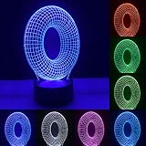 3D Lampe, Optische Täuschung 7 Farben Touch USB Tischleuchte, Für Hauptdekoration 250G / 0.55Lb (Buchstabe O)