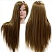 Neverland Professional 24" Super Long 50% Real Human Hair Hairdressing Equipment Mannequin Training Head With Free Clamp For College and Professional Use