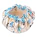 Mudder Waterproof Women Shower Cap Double Layer Bath Cap Elastic Band Spa Shower Hat, 2 Pack, Gray and Beige