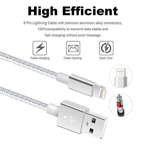 Cable Chargeur iPhone IMITOR Cable Lightning Lot DE 3 2m en Nylon Tress   Cordon Certifi   CE pour iPhone X 8 8 Plus 7 7 Plus 6 Plus 6s 6 5S 5 iPad Ai