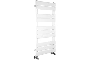 Warmehaus Designer Minimalist Bathroom Flat Panel Heated Towel Rail Radiator Ladder Rad 1000 x 450 mm - White