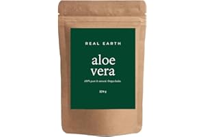 ‎REAL EARTH STORIES Real Earth Aloe Vera Pulver 250 g, 100 % natürlich und organisch für Haar und Haut, Aloe Vera Gel, Haarpflege