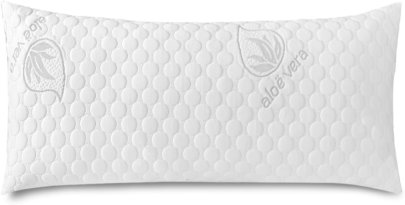 MERCURY TEXTIL- Almohada de Copos Viscoelásticos, Tejido Strech de Aloe Vera Transpirable y Termorregulable, Firmeza Media (135 cm)
