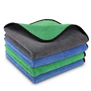 MUSHY FAB Micro Fiber Thick Lint and Streak Free Car Cleaning Multi Purpose Towel(Pack of 2) (Multi Color)