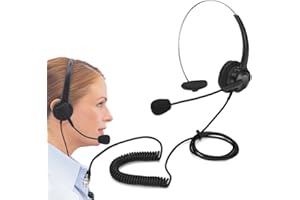 TOOLOFLIFE auricular RJ11 para teléfono fijo con micrófono, auriculares de teléfono con cancelación de ruido y centro de llamadas para teléfonos IP Yealink