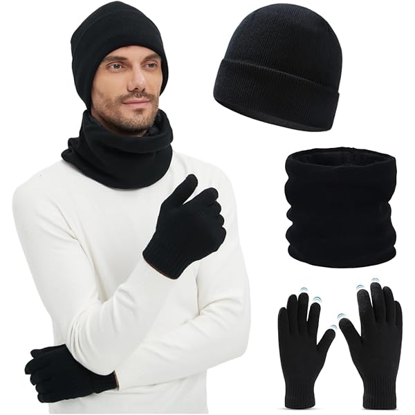 3 STKS Winter Beanie Hoed Sjaal Touchscreen