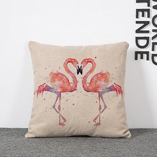 Baumwoll Leinen Wurf Kissenbezug Sofa Haus Dekor Flamingo Form – 01, 44 * 44 - 2