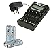 Price comparison product image ANSMANN Powerline 4 Light"UK & Euro" Smart Battery Charger for AA & AAA Rechargeable Batteries + 4x ANSMANN 2100mAh AA Rechargeable Batteries
