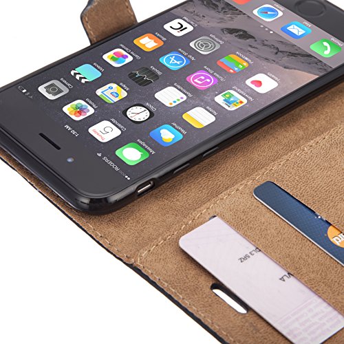NWNK13Â® iPhone 6 / 6S (4.7'' inch) Printed Design Pu Leather Wallet with Card Slot (Black Leather)