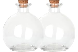 Magic Season Dekoracyjne szklane butelki z korkowymi korkami – 260 ml butelki na eliksiry (2 szt.)