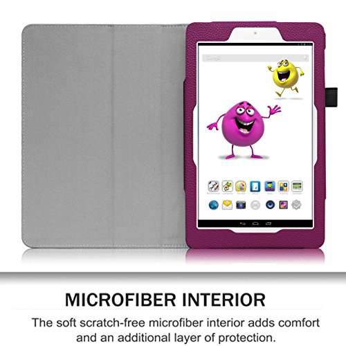 Fintie Odys Junior Tab 8 Pro Hülle Case – Slim Fit Folio Kunstleder Schutzhülle Cover Tasche mit Ständerfunktion und Stylus-Halterung für Odys Junior Tab 8 Pro 20,3cm (8 Zoll) Tablet-PC, Lila - 5