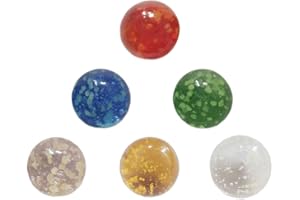 ZORVYN 6 Pezzi Biglie di Vetro Colorate con Scatola, Luminoso al Buio, per Giochi con le Biglie, Progetti Fai da Te, Decorazione per la Casa (16mm) (Multicolore)