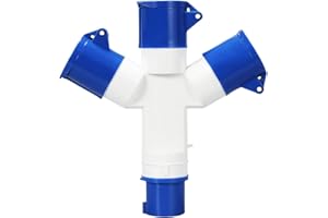 Xiciki Caravan Hook Up Cable, Caravan Electric Adapter 16Amp Splitter, 3 Way Hookup Splitter for Electric Trailer Maneuverer 220-250V Mains Hook Up Adaptor for Caravans Motorhomes