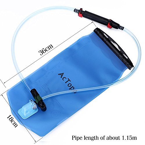 AcTopp Trinkblase 2L/3L Trinkbeutel FDA genehmigt lecksicher Trinkbeutel Hydration Pack Wasserreservoir Trinksystem für Rucksack für Radfahren Rucksackreisen Wandern Camping Klettern - 2
