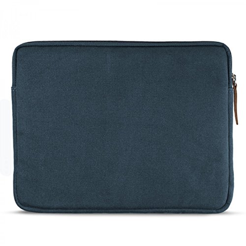 ROYALZ Schutz Hülle für Apple iPad Pro 9,7 / iPad Air / iPad Air 2 Tasche Tablet Schutztasche Sleeve Case aus Canvas / Leder, Farbe:Blau - 3