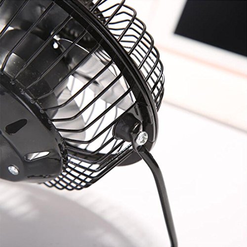 4 Zoll Mini Fan Tragbarer Metall-Lüfter, Ruhiger Persönlicher Mini Tischventilator, Mini USB Ventilator desktop Lüfter Neigbar Für Den Schreibtisch Klein, Kompakt Und Kraftvoll, Mit An/Ausschalter – schwarz - 5
