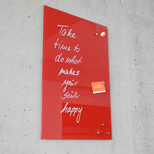 Glas Magnettafel MAX 60×40 cm rot inkl. 5 Magnete, Magnetboard / Glasmagnettafel / Magnetwand / Memoboard - 2