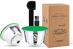 i Cafilas Lot de 2 capsules rechargeables réutilisables Dolce Gusto, capsules pour goût sucré, réutilisables, capsule avec filtre en acier inoxydable compatibles Dolce Gusto