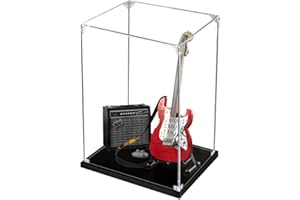 SWDZ Vitrine für Lego Fender Stratocaster Gitarre 21329, Acryl Display Box, Staubdichte Aufbewahrungsvitrine für Lego 21329 (Nicht im Lieferumfang enthalten), Größe: 30x15x40cm