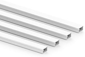 CABLECOACH Habengut - Conducto de Cables (con Cinta Adhesiva de Espuma) 7 x 12 mm de PVC, Color: Blanco, Longitud 4 m (4 x 1 m de Longitud)