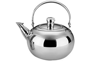 FANCYLAND Tetera de acero inoxidable pequeña con silbato tetera, hervidor de té, apta para cocinas de gas, cocinas de inducción, calentador eléctrico