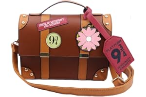 PIUMOJ Sac à bandoulière Harry, Wizard Sac Bandoulière, Potter Sac à Main, Magic Sac Messenger en Cuir PU, Sacs Portés épaule Pour Un Usage Quotidien, Bandoulière Réglable, Marron