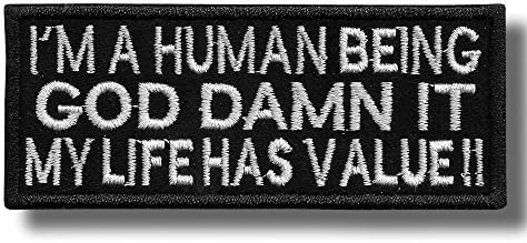 I am a human being - Iron/Sew on patch, 10 X 4 cm
