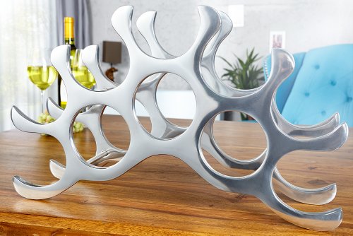 Design Accessoire Alu Weinregal fuer 10 Flaschen