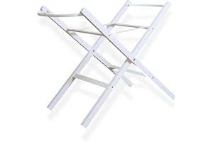 Clair de Lune Self Assembly White Moses Basket Folding Stand