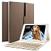 Produktbild IPad 9.7 2018/2017 Bluetooth Tastatur Hülle, Boriyuan Stand Folio PU Hülle mit 7 Farben hinterleuchtet abnehmbare Wireless Bluetooth Tastatur für Apple iPad 9,7 Zoll - (Braun)
