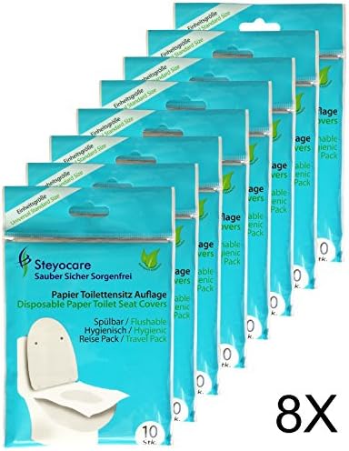Toilet Seat Covers Travel Essential Disposable Paper 8 Packs (80Pcs)