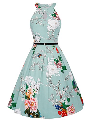 strapless open back dress Red 1950s Stars Patchwork Strap Dress main image 1