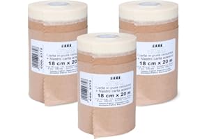 PENNELLIFICIO 2000 | Set da 3 Rotoli in Carta con Nastro Adesivo per Mascheratura, Protezione Pareti, Muri, Battiscopa, Mobili, Dimensioni 18 cm x 20 m – Made in Italy
