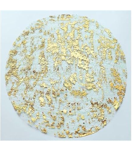 Set di 8 tovagliette o centrini riutilizzabili e lavabili, in morbido vinile, design accattivante arricchito con dettagli in rilievo in oro metallizzato fornisce un aspetto e una sensazione di ricamo