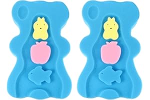 ibasenice 2pcs Baby Bath Mat Sponge Baby Bath Sponge Infant Bath Cushion Baby Bath Cushion Bathroom Mats Skin-friendly Bath Mat Infant Floating Bath Cushion Bathing Mat Aid Bathtub Pad Soft
