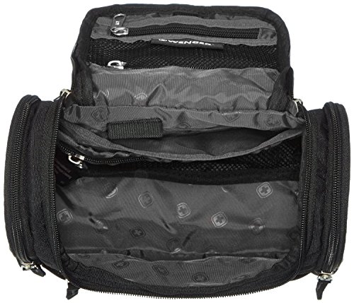 WENGER® Premium Kulturbeutel mit Aufhängevorrichtung für Damen und Herren | Kosmetikbeutel Kulturtasche Kosmetiktasche Waschtasche zum Aufhängen mit Haken | Hängeorganizer Schwarz/Grau - 3