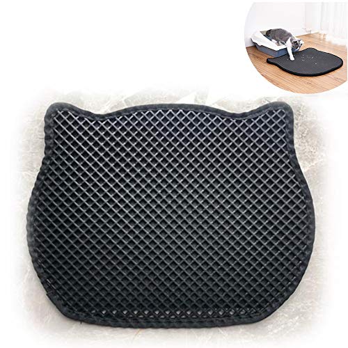 Preisvergleich Produktbild DOOKK Katzenklo Matte,Katzenklo Unterleger wasserdichter Urin leicht zu reinigen Verteilungskontrolle Waben Doppelschicht-Design 15.7inX19.6in