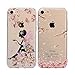 Produktbild [2 Packs] Hülle für Apple iPhone 7/8 (4,7 Zoll), Misstars Transparent Weich TPU Silikon mit Malerei Muster Clear Backcover Anti-Rutsch Kratzfeste Schutzhülle, Kirschblüten + Mädchen