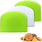 XFenetch 3 Pieces Dough Scraper &ndash; Flexible Plastic Cutter, Bench Scraper, Tool for Cutting Cakes, Dough, Bread, Pizza (2 Gree