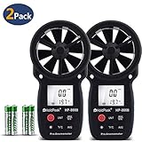 Holdpeak 2Pcs 866B Digital Anemometer Handheld LCD Wind Speed Meter for Measuring Wind Speed, Temperature and Wind Chill with Backlight and Max/Min Data