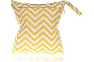 SECALIFE Wet Bag, Waterproof Wet Dry Bag for Swimsuits, Cloth Nappy Wet Bag, Outdoor Organiser Bag for Baby Items, 2 Zipper Pockets Washable Wet Dry Cloth Bag for Travel Beach Pool Gym Yoga