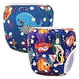 El nadador es un diseño novedoso. Con sus estampados estampados lindos y elegantes, estos pañales de baño te ayudarán a hacer que tu pequeño se convierta en el centro de la moda en la playa o en la piscina.