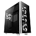 Produktbild anidees AI-Crystal-W Steel / Tempered Glas ATX PC Gaming Gehäuse kompatibel mit E-ATX, 4 Weiß LED Lüfter - Weiß