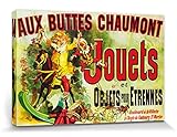 Listo para colgar 1art1® Vintage - Aux Buttes Chaumont, Jouets Et Objets Pour Étrennes, Jules Cheret, 1885 Cuadro, Lienzo Montado sobre Bastidor (120 x 80cm)
