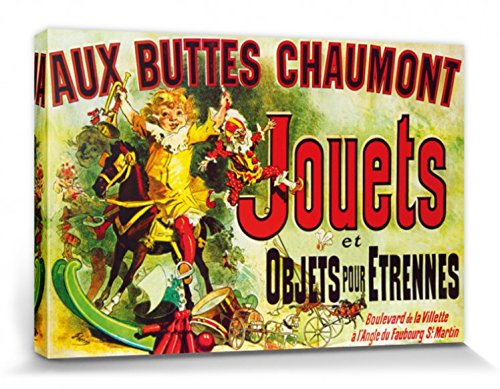 1art1® Vintage - Aux Buttes Chaumont, Jouets Et Objets Pour Étrennes, Jules Cheret, 1885 Cuadro, Lienzo Montado sobre Bastidor (120 x 80cm)